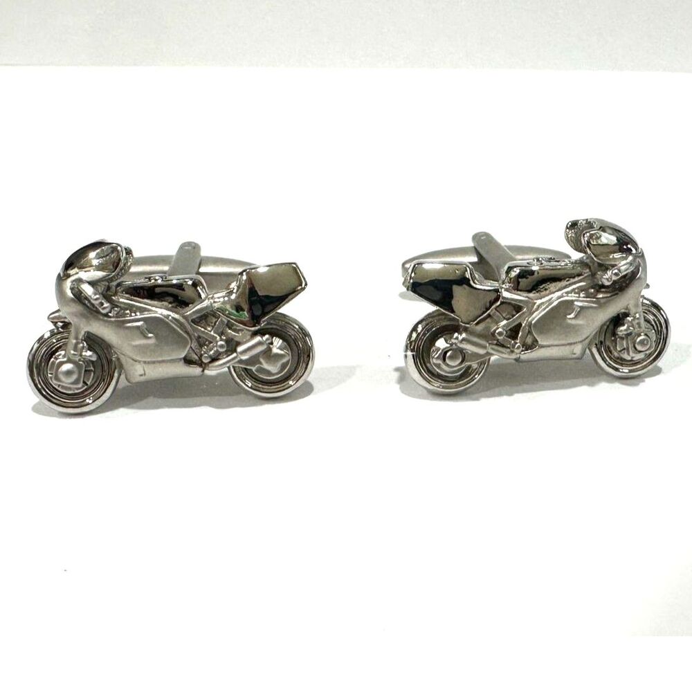 3D Realistic Sportbike Motorcycle Cufflinks – Racing Bike Enthusiast